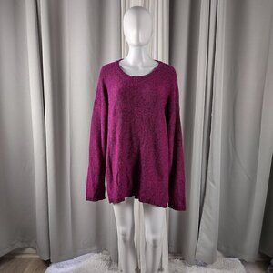 Philosophy Womens Royal Magenta, Black, Cotton Blend, Knit Sweater Plus Size XXL